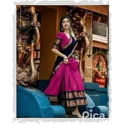 vimasashi Women's Rani Color Art Silk Semi-Stitched South Indian Lehenga Choli For Women | Ghagra Choli For Women | Lahanga Choli-picture-17