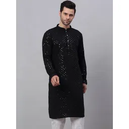 VINAYAK COTSYN KURTA PYJAMA Men Geometric Embroidered Thread Work Handloom Kurta-picture-34