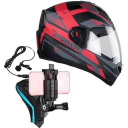 vinayakam MotoVlogging Full Face with Chin+Mobile Holder+Mic(Combo)For Bikers Helmet Mount-picture-21