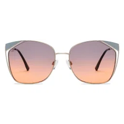 vincent chase eyewear Vincent Chase By Lenskart | Silver Dual Tone Full Rim Cat Eye | Economic Range | Branded Latest and Stylish Sunglasses | 100% UV Protected | Women | Large | VC S15795 image 1