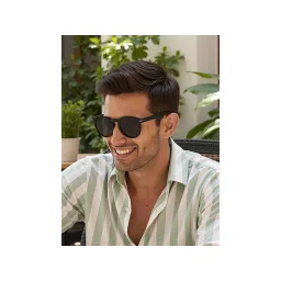 Vincent Chase Grey Matte Black Full Rim Round Vincent Chase Polarized VCS000558 Sunglasses-image-35