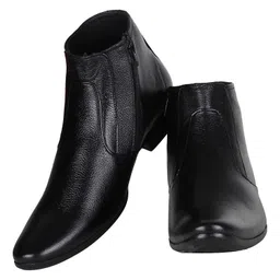 vincenzo Men’s Genuine Leather Boots/Shoes (Black) image 5