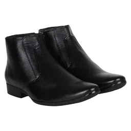 vincenzo Men’s Genuine Leather Boots/Shoes (Black) image 4