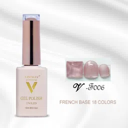vinimay Premium French Base UV Gel Nail Polish - Soak-Off UV/LED Lamp Cure Base Gel F006 French Base F006-picture-27