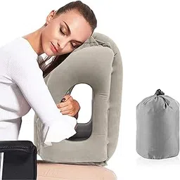 VinMas Travel Pillow, Inflatable Portable Head Neck Rest Pillow for Airplanes, Cars, Buses, Trains, Napping, Camping - A Patented Product (Grey)-picture-33