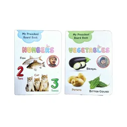vinmot Preschool Numbers and Vegetables Easy Learning Educational Board Books for Kids- Set of 2-picture-6