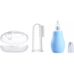 vinmot Silicone Blue Nose Cleaner/Nasal Aspirator & Silicone Finger Toothbrush Manual Nasal Aspirator-picture-31