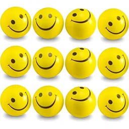 vinmot Smiley Face Sponge Funny Yellow Ball for Kids & Adults, Stress Relief Toy - 12 cm-picture-36