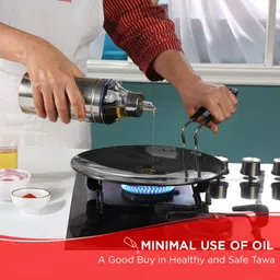 vinod Black Pearl Hard Anodised Roti/ Paratha / Phulka Tawa 22 cm diameter image 2