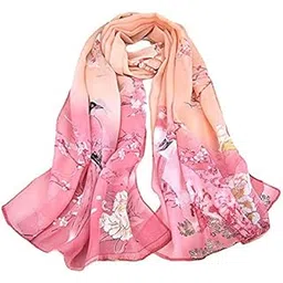 vinson Women's Printed Poly Cotton Scarf, Scarves, Stole & Shawl for Summer & Winter (Peach)-picture-47