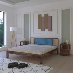 vintage home Boho Bliss Solid Wood King Size Non Storage Bed in Provincial Teak Finish-picture-19