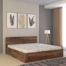 vintage home Simplicity Solid Wood King Size Box Storage Bed in Provincial Teak Finish-picture-11