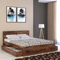 vintage home Simplicity Solid Wood Queen Size Drawer Storage Bed in Provincial Teak F...-picture-12