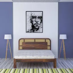 vintage home Sunburst Ratan Solid Wood Queen Size Non Storage Bed in Provincial Teak ...-picture-20