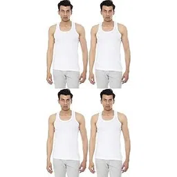 VIP Bonus Men's Cotton Vest, Sleeveless RN Size 75, White, Pack of 4-picture-39
