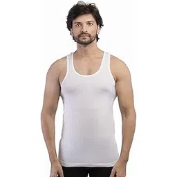 vip Bonus Men's Cotton Sleeveless Vest 95 cm (Pack of 6) White-picture-36
