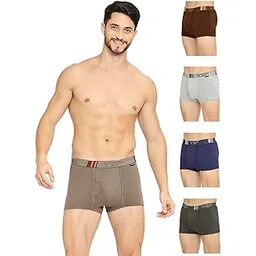vip Brando Plain Trunks 100% Super Combed Cotton Assorted Underwear for Men's-110Cm (Pack of 5)-picture-14