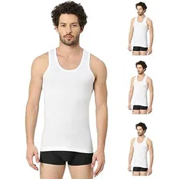 vip Frenchie Men's Elite Super Combed White Cotton Regular Fit Vest (Pack of 4-85Cm), Assorted-picture-11