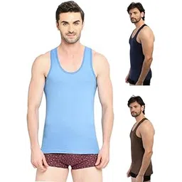vip Supreme Men's Combed Cotton Colour Vest with Extended Length for Easy Tuck-in | Regular Fit Inner Vest for Men - Combo Pack-picture-53
