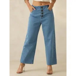 VIRGIO Blue Regular Fit Solid Jeans-picture-25