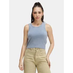 VIRGIO Blue Regular Fit Solid Top-picture-39