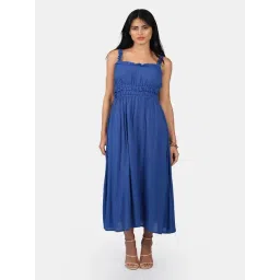 VIRGIO Blue Viscose Midi Dress-picture-36