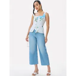 Virgio Floral Print Tencel Square Neck Waistcoat for Women-picture-22