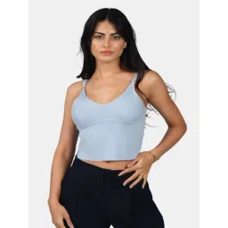 VIRGIO Light Blue Viscose Crop Top-picture-19