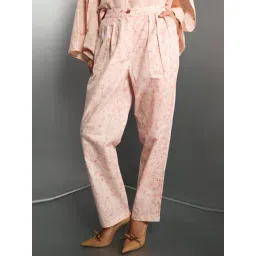 VIRGIO Pink Straight Fit Floral Pants-picture-23