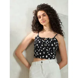 Virgio Printed Linen Bralette Crop Top-picture-19