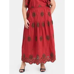 Virgio Pure Cotton Tiered Maxi Skirt-picture-27