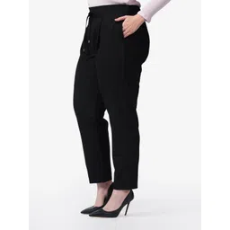 Virgio Women Plus Size Relaxed Cotton Straight Fit Trousers image 4