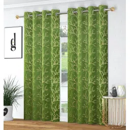viridian decor 152 cm (5 ft) Window Velvet Room Darkening Curtain (Pack Of 2)-picture-13