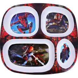 vishika store Spider Man Cartoon Printed Kids Dinner 4 Section Plate Sectioned Plate-picture-28