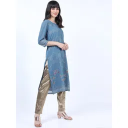 Vishudh Blue Floral Printed Kurta-picture-21