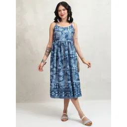 Vishudh Ethnic Motifs Print Empire Midi Dress-picture-37
