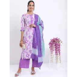 Vishudh Ethnic Motifs Printed Straight Kurta with Palazzos With Dupatta-picture-17