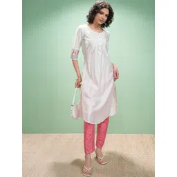 Vishudh Floral Embroidered Round Neck Thread Work Straight Kurta-picture-19