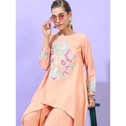 Vishudh Floral Embroidered Tunic With Dhoti Pants-picture-30
