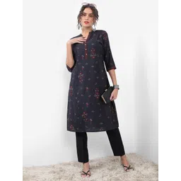 Vishudh Floral Printed Mandarin Collar Straight Kurta-picture-39