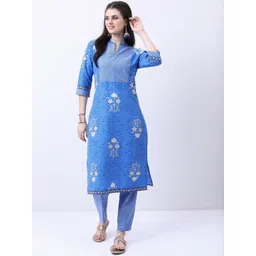 Vishudh Floral Printed Regular Kurta with Trousers-picture-31