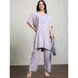 Vishudh Printed Round Neck Tunic With Trouser-picture-34