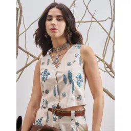 vishudh Printed Women Waistcoat-picture-11