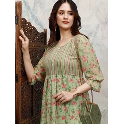 Vishudh Women A-Line Midi Dress image 1