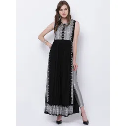Vishudh Women Black Printed A-Line Kurta-picture-23