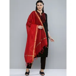 Vishudh Women Black Yoke Design Kurta with Palazzos & Dupatta-picture-38