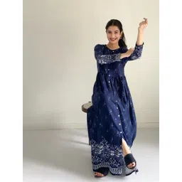 Vishudh Women Blue Printed Anarkali Kurta-picture-14