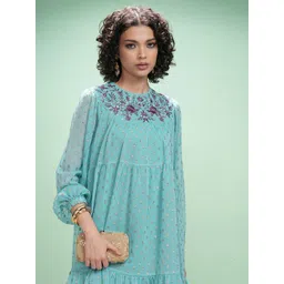 Vishudh Women Embroidered Fit & Flare Dress-picture-29