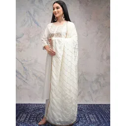 Vishudh Women Embroidered Regular Thread Work Kurta with Palazzos & With Dupatta-picture-37