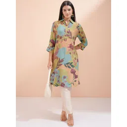 Vishudh Women Floral Printed Sequinned Floral Kurta-picture-15